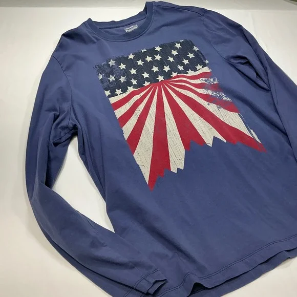 Cremieux American Flag Graphic‎ Long Sleeve Patriotic T-Shirt L - Picture 4 of 4